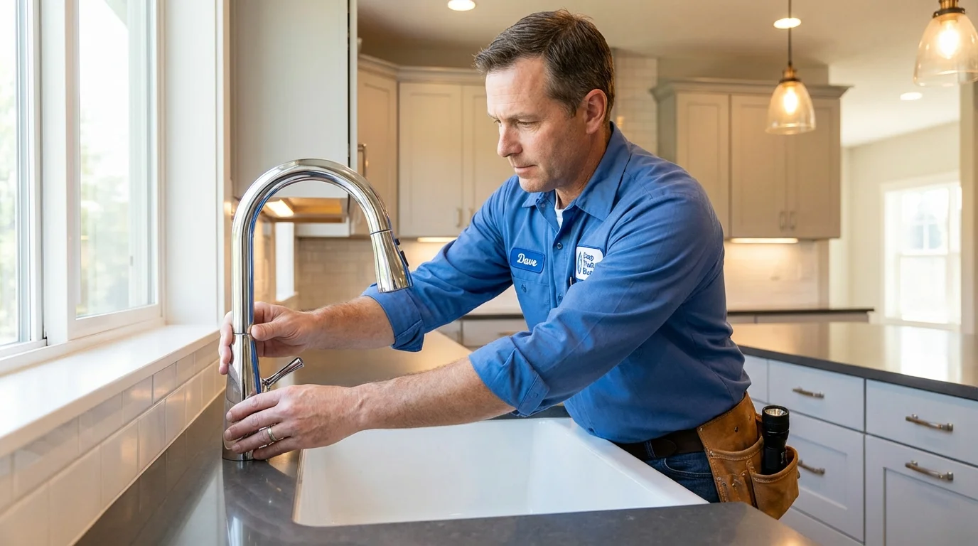 Kitchen faucet installation by Johns Plumbing LLC in Bluff City